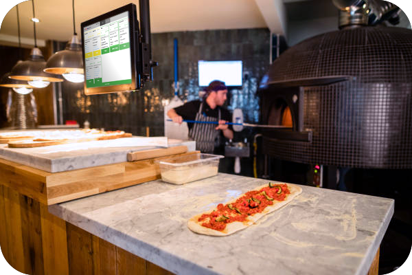 SambaPOS Kitchen Display System in restaurant kitchen